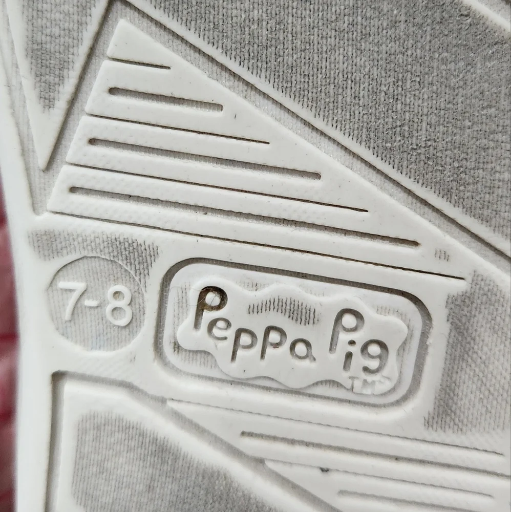Peppa Pig quilted faux fur lined house shoes slippers toddler size 7-8